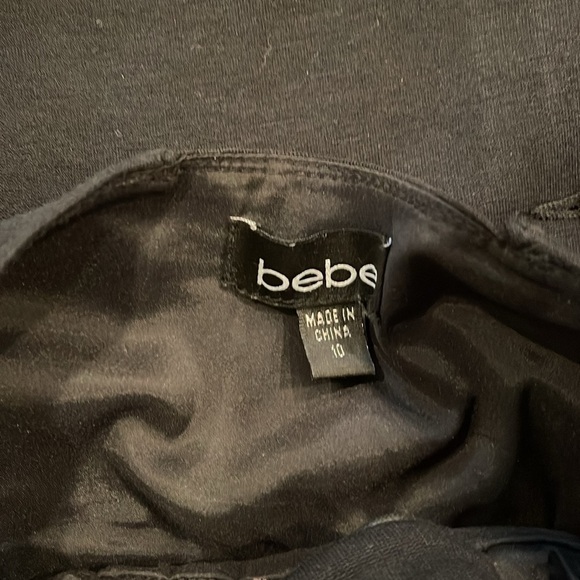 BEBE size 10 black gorgeous halter sleeveless dress with side zipper kick pleat - Picture 10 of 12